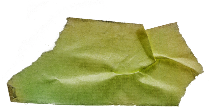 crumpled pieces of neon cloth sticker tape