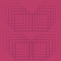 Colorful neo-geometric poster. Dark pink squares on a pink background. Geometric template for poster, flyer, baner, poster, background image. Vector illustration.