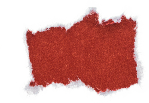 red paper sticker isolated with torn edges