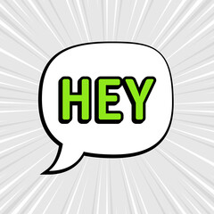 Comic speech bubbles isolated with text HEY