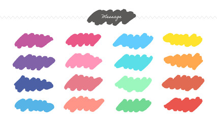 マーカーで試し書きしたようなラフな手描きのイラスト - カラフルなデコレーション素材