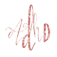 Adhd Attention deficit hyperactivity disorder Awareness Month October banner template with handwritten brush lettering