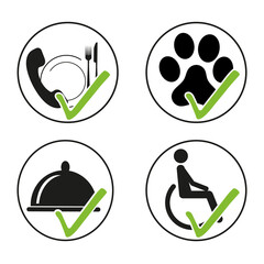 Restaurant Icons  - Lieferung • Hunde erlaubt • Catering • barrierefrei_Illustrator