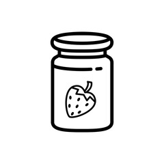 Strawberry Jam Icon Vector.