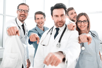 Fototapeta premium group of doctors and doctors pointing at you