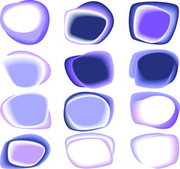 Vector Shapes Set. Fluid Wavy Dynamic Background. Geometric Fluid Frame Liquid Shapes Layout. , Button Template. Vivid Organic Banner. Minimal Trendy Gradient Overlay 