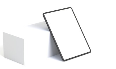 Illustration 3d render of isometric rectangles simulating a telephone in a 3d space with blank spaces. From different perspectives and views to help rock up for applications. Tablet iPad