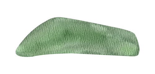 Green grass field ground watercolor clipart. Illustration of summer greenery..