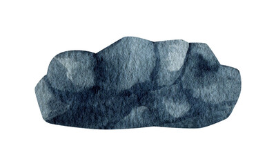 Gray rock stone watercolor clipart