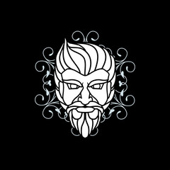 old man face vector art design