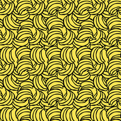 Seamless banana pattern. Doodle banana background