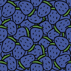 Seamless strawberry pattern. Doodle vector with strawberry icons. Vintage strawberry pattern