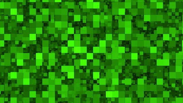 Animated green pixel grass background. The concept of games background. Squares pattern background. Minecraft concept. illustration. Light Green abstract textured polygonal background