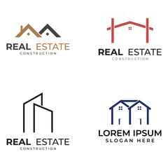 Fototapeta premium Residential, property, hotel and apartment business logo. With vector illustration concept.