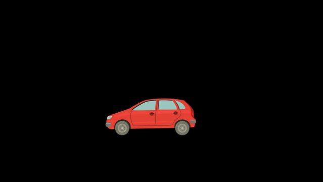 Flat 3d isometric High Quality City Transport Car Black Background Animation Video | Mini and Sport Car Video Black Background | Car Video, Red Car Video in City | Transport Car Video Background