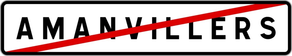 Panneau sortie ville agglomération Amanvillers / Town exit sign Amanvillers