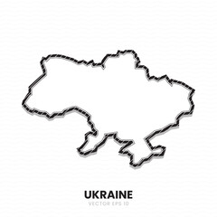 Ukraine Island or Country Map black and white Color, Vector Border Detailed Illustration with a Cute Theme for Kids. Ukraine is one of the countries in Europe.