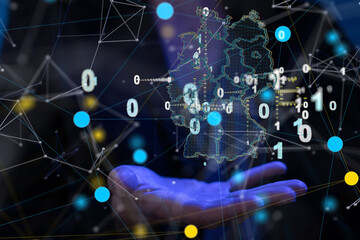 Hologram Of Germany. Map of Germany