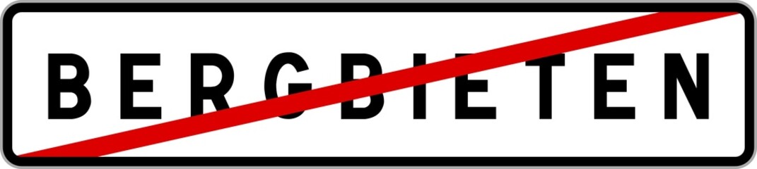 Panneau sortie ville agglomération Bergbieten / Town exit sign Bergbieten