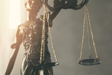 Statue of Justice symbol, legal law concept 