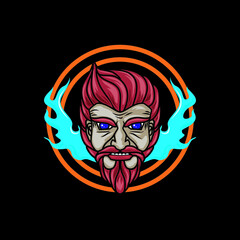 old man face vector art design