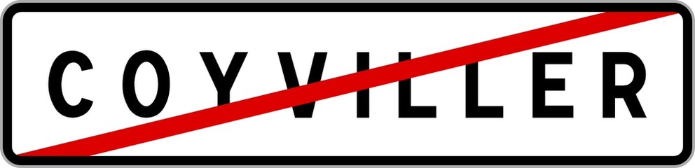 Panneau sortie ville agglomération Coyviller / Town exit sign Coyviller