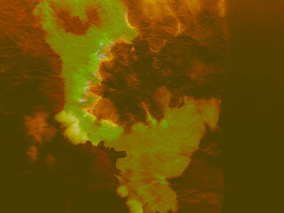 Lava Watercolor Gems. Ochre Print Ink. Fire Dye