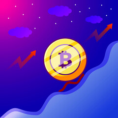 bitcoin investment chart cartoon design