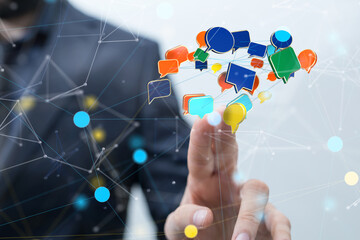 speech bubbles, communication concept 3d