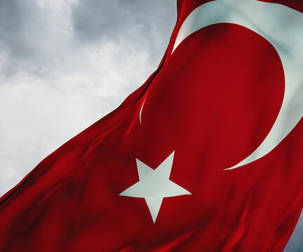 turkey flag, turkish state and waving flag