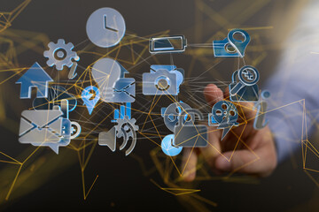 conference Digital Network and data concept 3d