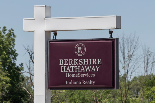 Berkshire Hathaway HomeServices sign. HomeServices is subsidiary of Berkshire Hathaway Energy.