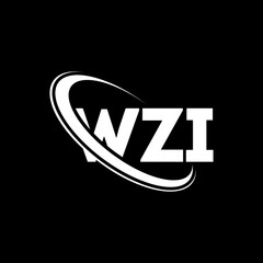 WZI logo. WZI letter. WZI letter logo design. Initials WZI logo linked with circle and uppercase monogram logo. WZI typography for technology, business and real estate brand. - obrazy, fototapety, plakaty