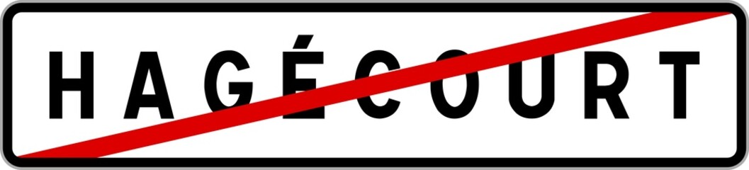 Panneau sortie ville agglomération Hagécourt / Town exit sign Hagécourt