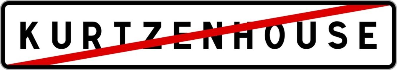 Panneau sortie ville agglomération Kurtzenhouse / Town exit sign Kurtzenhouse
