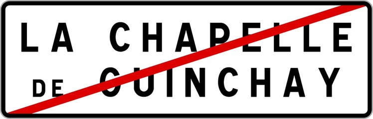 Panneau sortie ville agglomération La Chapelle-de-Guinchay / Town exit sign La Chapelle-de-Guinchay