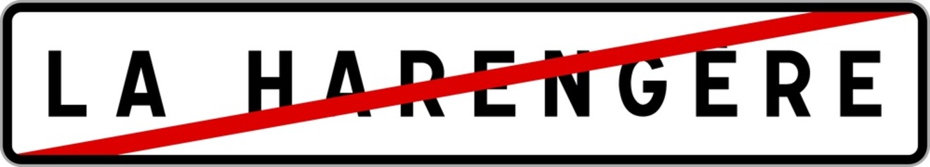 Panneau sortie ville agglomération La Harengère / Town exit sign La Harengère