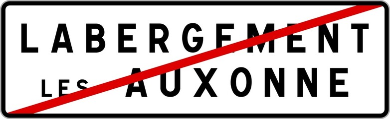 Panneau sortie ville agglomération Labergement-lès-Auxonne / Town exit sign Labergement-lès-Auxonne