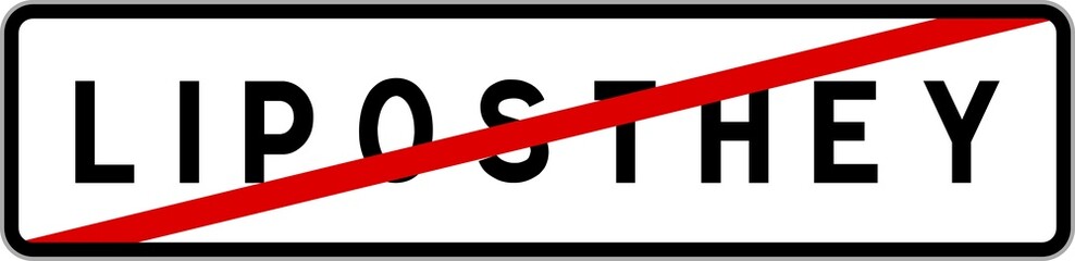 Panneau sortie ville agglomération Liposthey / Town exit sign Liposthey