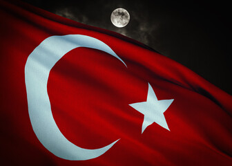 turkey flag, turkish state and waving flag