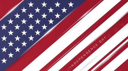US flag with in geometric background for US independence day design