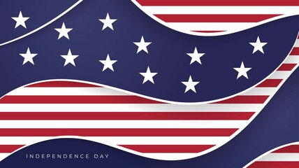 US background with US flag in abstract design for independence day design