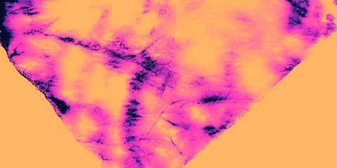Multicolor Dirty Splatter. Tie Dye Fabric. Yellow