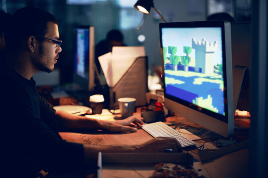 Doing digital battle. Shot of a popular video game.