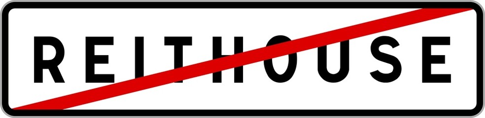 Panneau sortie ville agglomération Reithouse / Town exit sign Reithouse