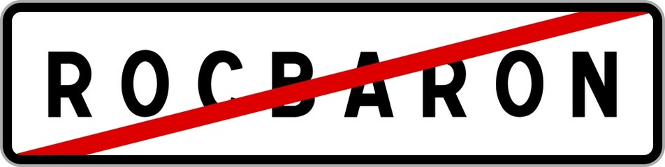 Panneau sortie ville agglomération Rocbaron / Town exit sign Rocbaron