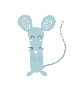 Cute cartoon mouse. Mouse cartoon illustration for children's book, postcard, stationery.
