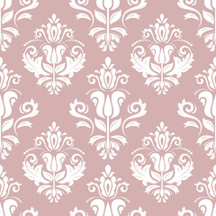 Orient vector classic pattern. Seamless abstract background with vintage elements. Orient purple and white pattern. Ornament for wallpapers and packaging