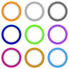 Set of vector colorful banners. Abstract vector shapes for design. Ciolored round banners