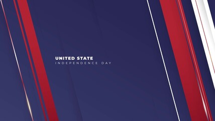 Blue and red geometric background for US independence day template design